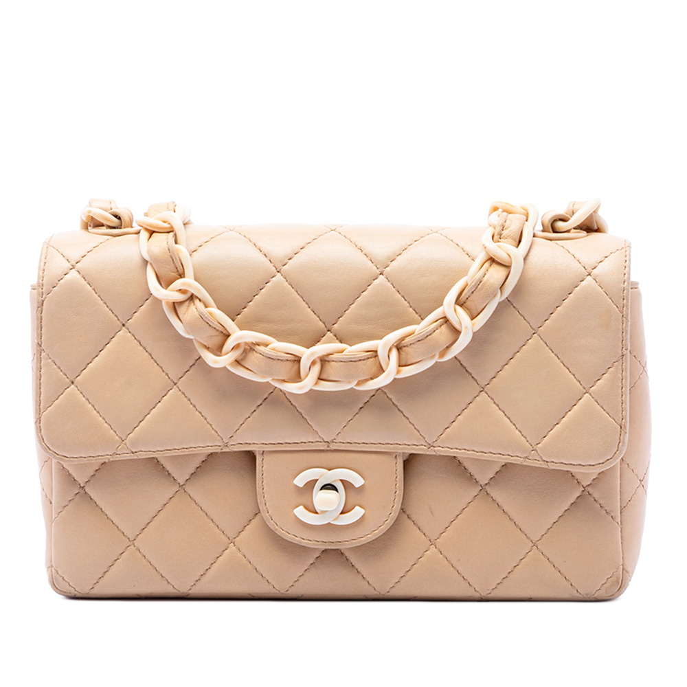 Pre-Loved Chanel CC Quilted Lambskin Resin Chain Single Flap